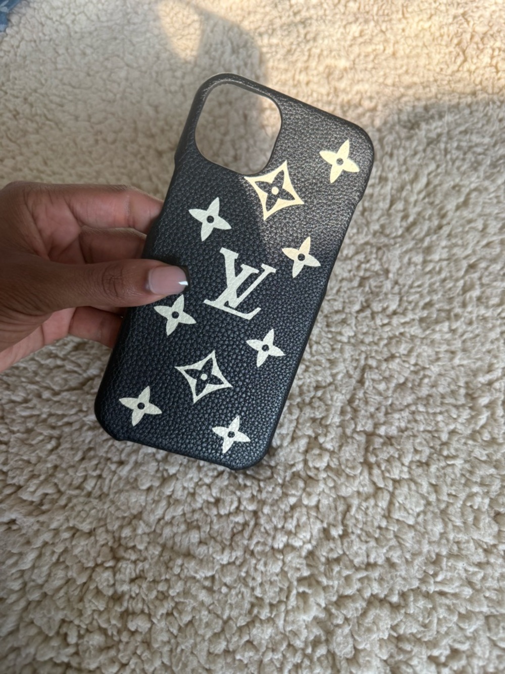 Louis Vuitton Black Monogram iPhone Case - Designer Logo Print